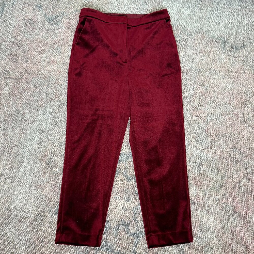 Express Editor Super High Waisted Velvet Straight Cropped Pant 10R